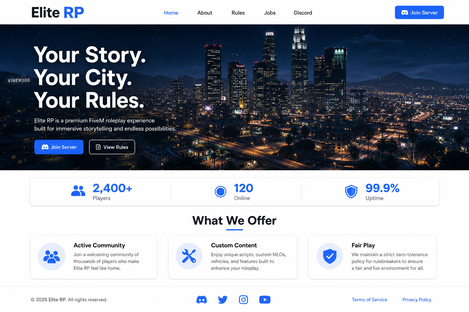 Light — Homepage preview